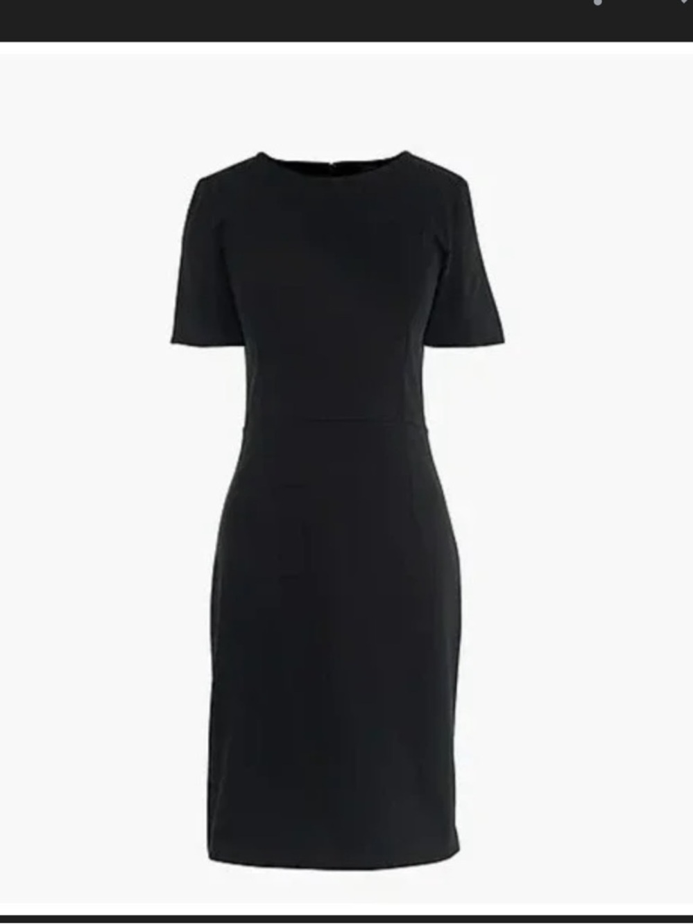 J. Crew Black Square-Neck Midi Dress